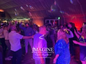 Alice & Dan's evening reception at Bedingham's Farm