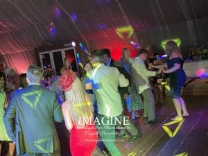 Alice & Dan's evening reception at Bedingham's Farm